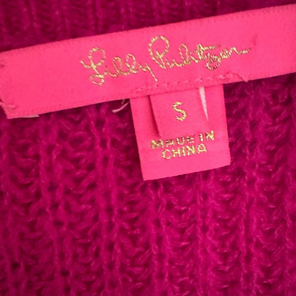 Lilly Pulitzer Fuchsia V-Neck Sweater S - Picture 6 of 6